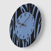 Grande Horloge Ronde Motif d'impression Zebra (Angle)