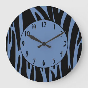 Grande Horloge Ronde Motif d'impression Zebra