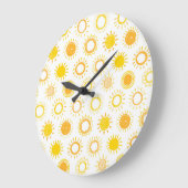 Grande Horloge Ronde Motif Doodle (Angle)