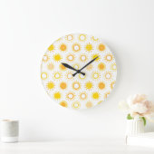 Grande Horloge Ronde Motif Doodle (Maison)