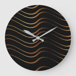 Grande Horloge Ronde Motif d'or 4