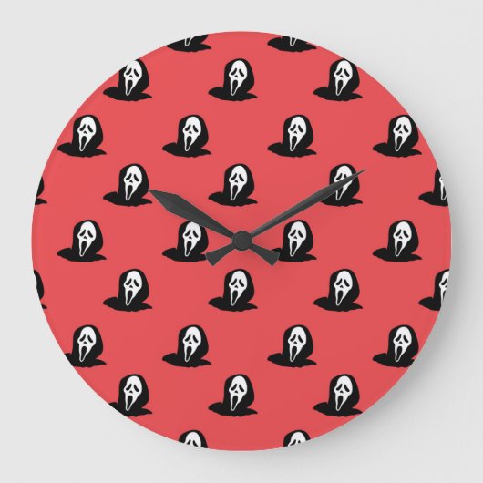 Grande Horloge Ronde Motif Éffrayant Halloween Ghost Silhouette. (Recto)