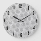 Grande Horloge Ronde Motif Empreinte de patte simple (Recto)