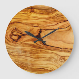 Grande Horloge Ronde motif en bois de texture de plante de nature