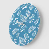 Grande Horloge Ronde Motif feuille 13 (Angle)