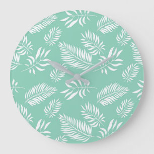 Grande Horloge Ronde Motif feuille 14