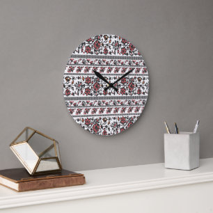 Grande Horloge Ronde Motif floral botanique Cottagecore