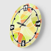 Grande Horloge Ronde motif géométrique Abstrait (Angle)