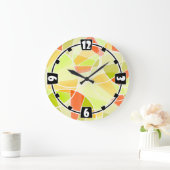 Grande Horloge Ronde motif géométrique Abstrait (Maison)