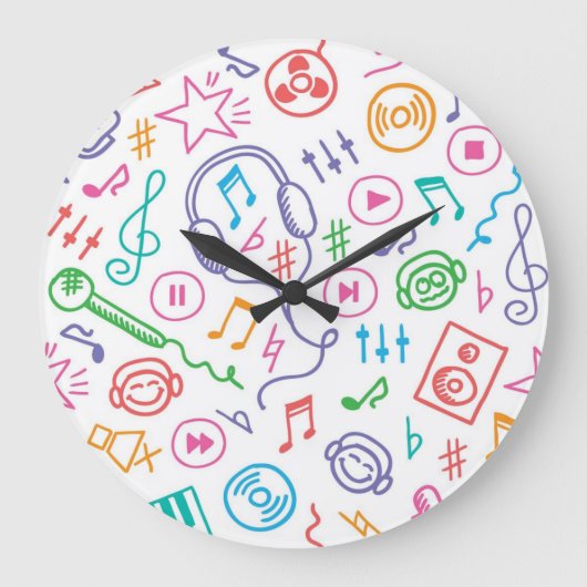 Grande Horloge Ronde Motif musical (Recto)