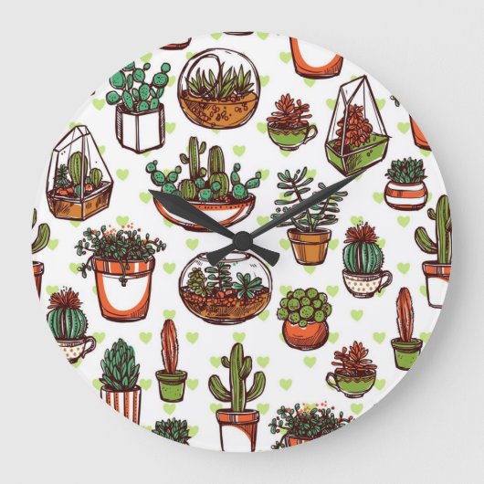 Grande Horloge Ronde motif plante (Recto)