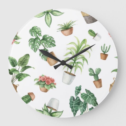 Grande Horloge Ronde motif plante (Recto)