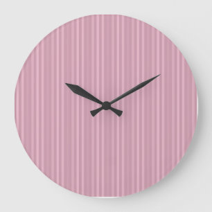 Grande Horloge Ronde Motif rayures verticales rose mignon féminin