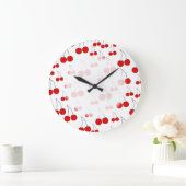 Grande Horloge Ronde Motif Red Cherry. (Maison)