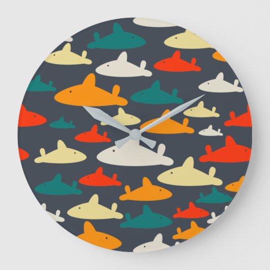 Grande Horloge Ronde Motif requin (Recto)