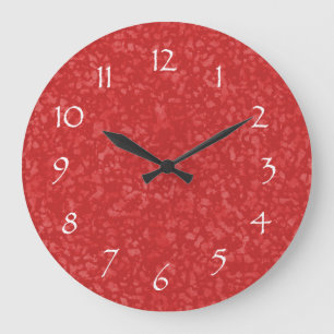Grande Horloge Ronde Motif rouge de Cayenne