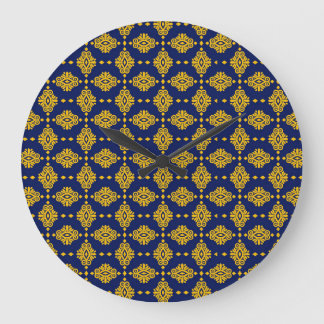 Grande Horloge Ronde Motif sans couture Avec Style Géométrique Abstrait