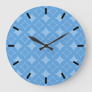 Grande Horloge Ronde Motif shippo bleu ciel
