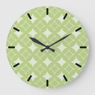 Grande Horloge Ronde Motif shippo vert olive