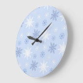Grande Horloge Ronde Motif Snowflake (Angle)