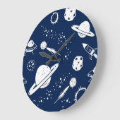 Grande Horloge Ronde Motif spatial (Angle)