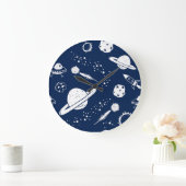 Grande Horloge Ronde Motif spatial (Maison)