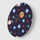 Grande Horloge Ronde Motif spatial (Angle)