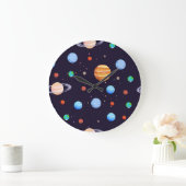 Grande Horloge Ronde Motif spatial (Maison)