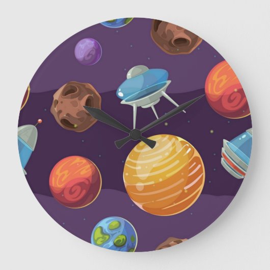 Grande Horloge Ronde Motif spatial (Recto)