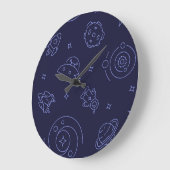 Grande Horloge Ronde Motif spatial (Angle)