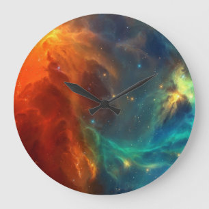 Grande Horloge Ronde Motif spatial