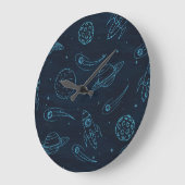 Grande Horloge Ronde Motif spatial (Angle)