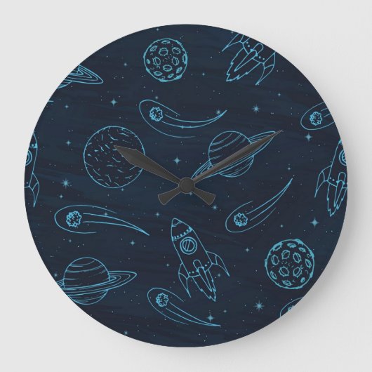 Grande Horloge Ronde Motif spatial (Recto)
