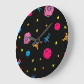 Grande Horloge Ronde Motif spatial (Angle)