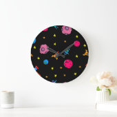 Grande Horloge Ronde Motif spatial (Maison)