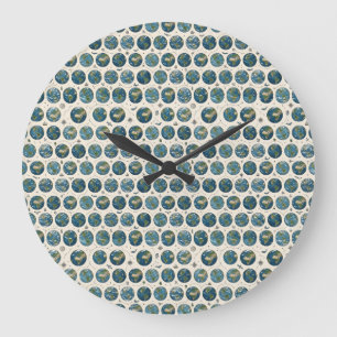 Grande Horloge Ronde Motif terrestre