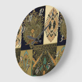 Grande Horloge Ronde Motif textile Art nouveau Christopher (Angle)