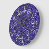 Grande Horloge Ronde Motif textile marocain (Angle)