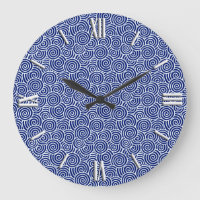 Motif tourbillon japonais - bleu marine et blanc