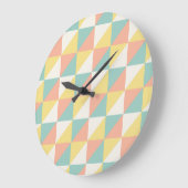 Grande Horloge Ronde Motif triangle Abstrait géométrique coloré (Angle)