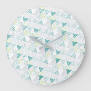 Grande Horloge Ronde Motif Triangles 4