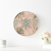 Grande Horloge Ronde Motif vectoriel rose Pastel Art Nouveau (Maison)