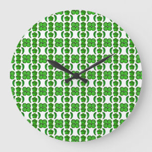 Grande Horloge Ronde Motif vert