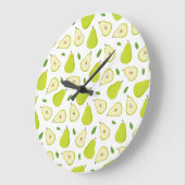 Grande Horloge Ronde Motif vert (Angle)