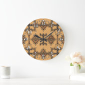 Grande Horloge Ronde Motifs de la poteries kabyles Amazigh (Maison)