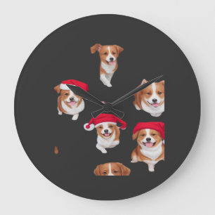 Grande Horloge Ronde motifs drôles Noël yule yuletide T-S classique