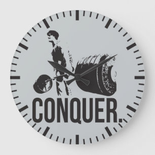 Grande Horloge Ronde Motivation "Body building" - Conquérir