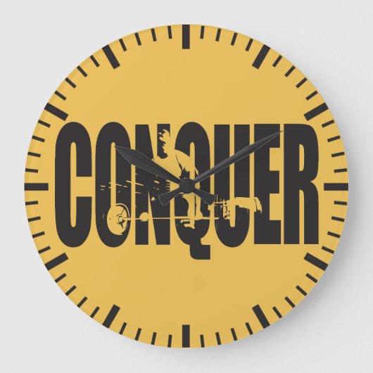 Grande Horloge Ronde Motivation Bodybuilding - Conquérir (Recto)