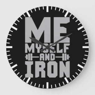 Grande Horloge Ronde Motivation de la musculation - Moi, moi et fer