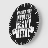 Grande Horloge Ronde Motivation "Poids levant" - Métal lourd (Angle)